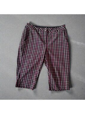 CUTTER & BUCK Annika Women's Pink Black Plaid Bermuda Shorts Size 2